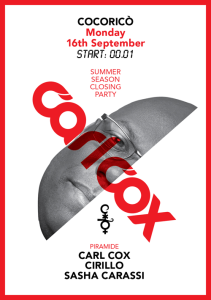 carl cox chiusura estiva cocorico riccione