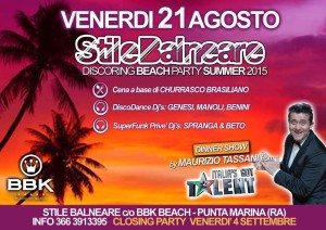 stile balneare party al bbk beach punta marina